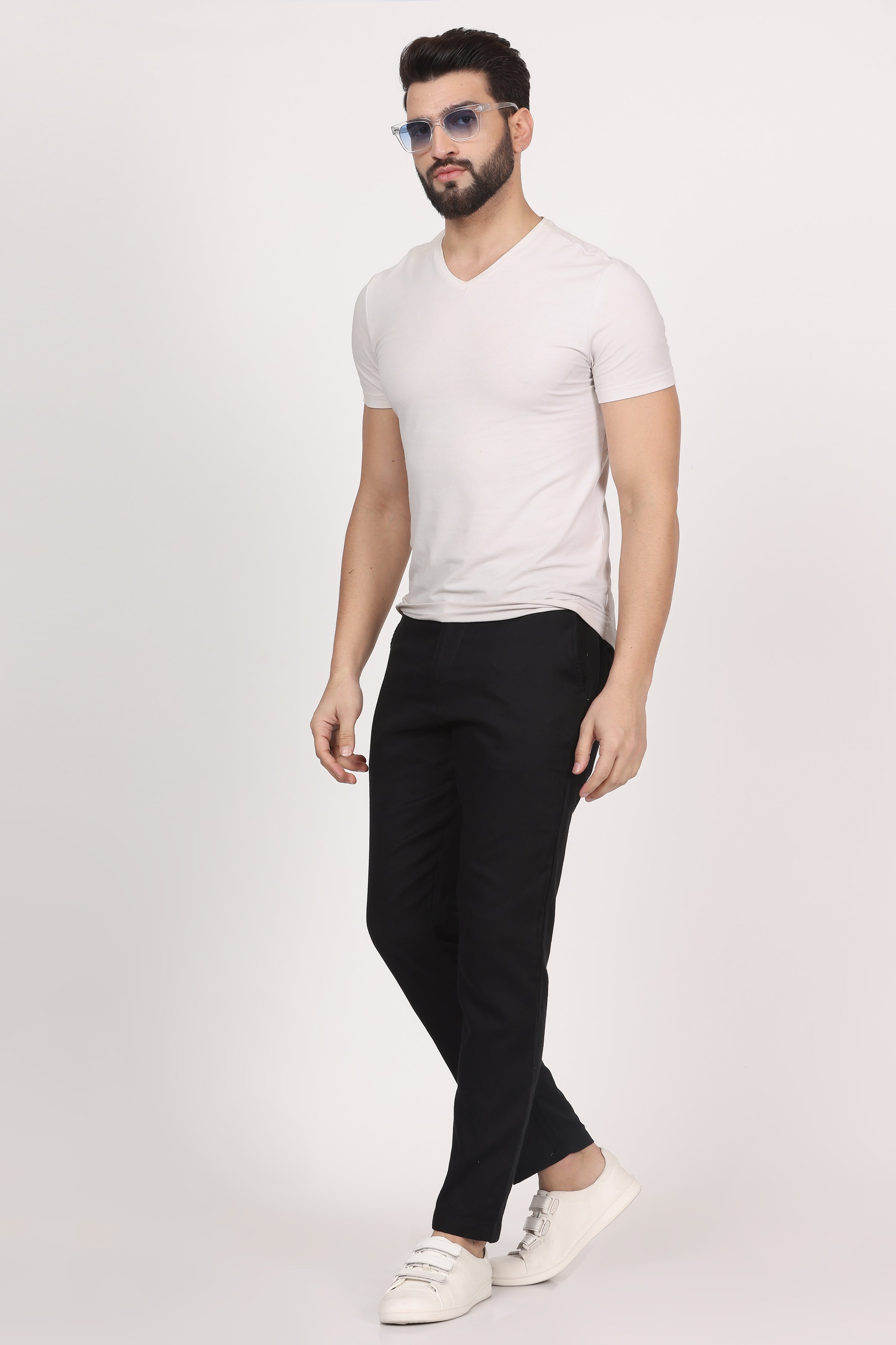 Double-Cloth Black Pants