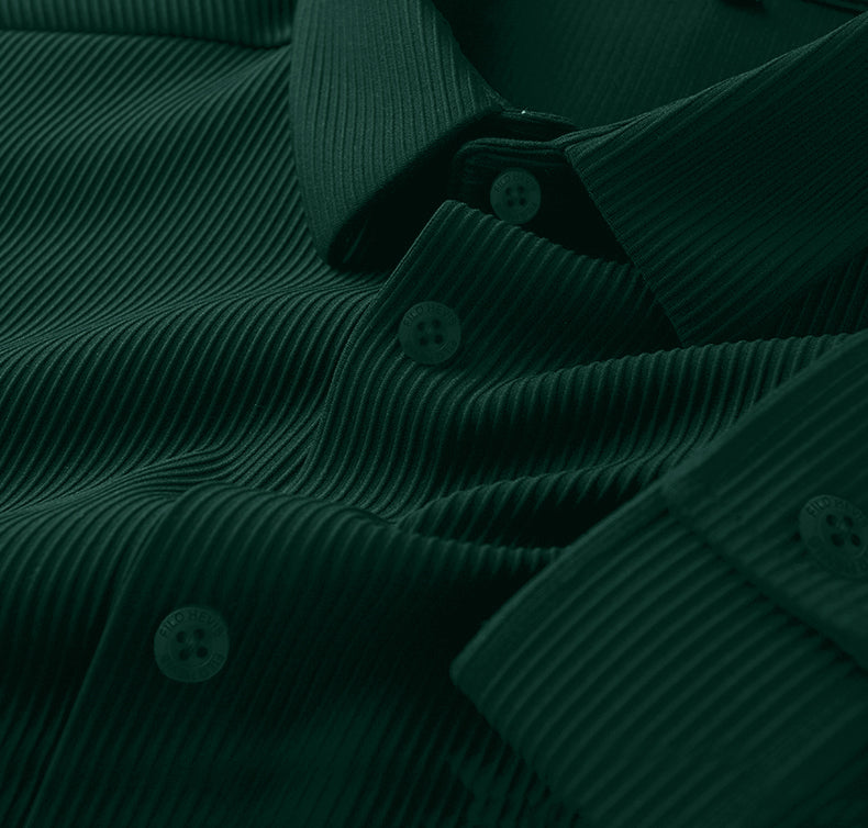 Corduroy Casual Shirts for Men Blended Fabric - Green