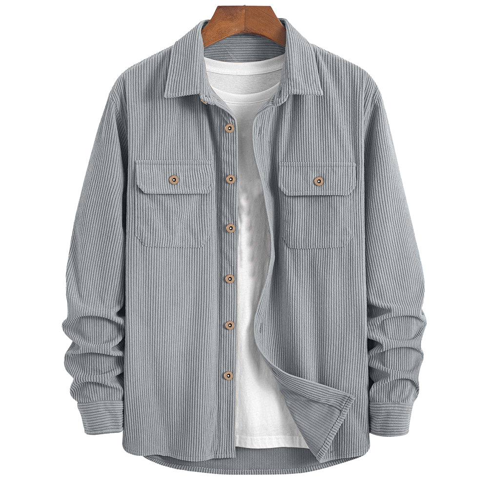 Men's Corduroy Cotton Regular fit Casual Shirt - Grey