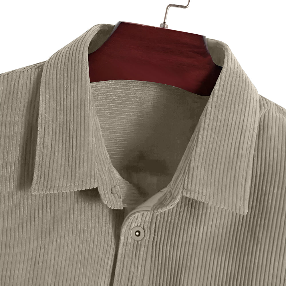 Men's Corduroy Cotton Regular fit Casual Shirt - Cream