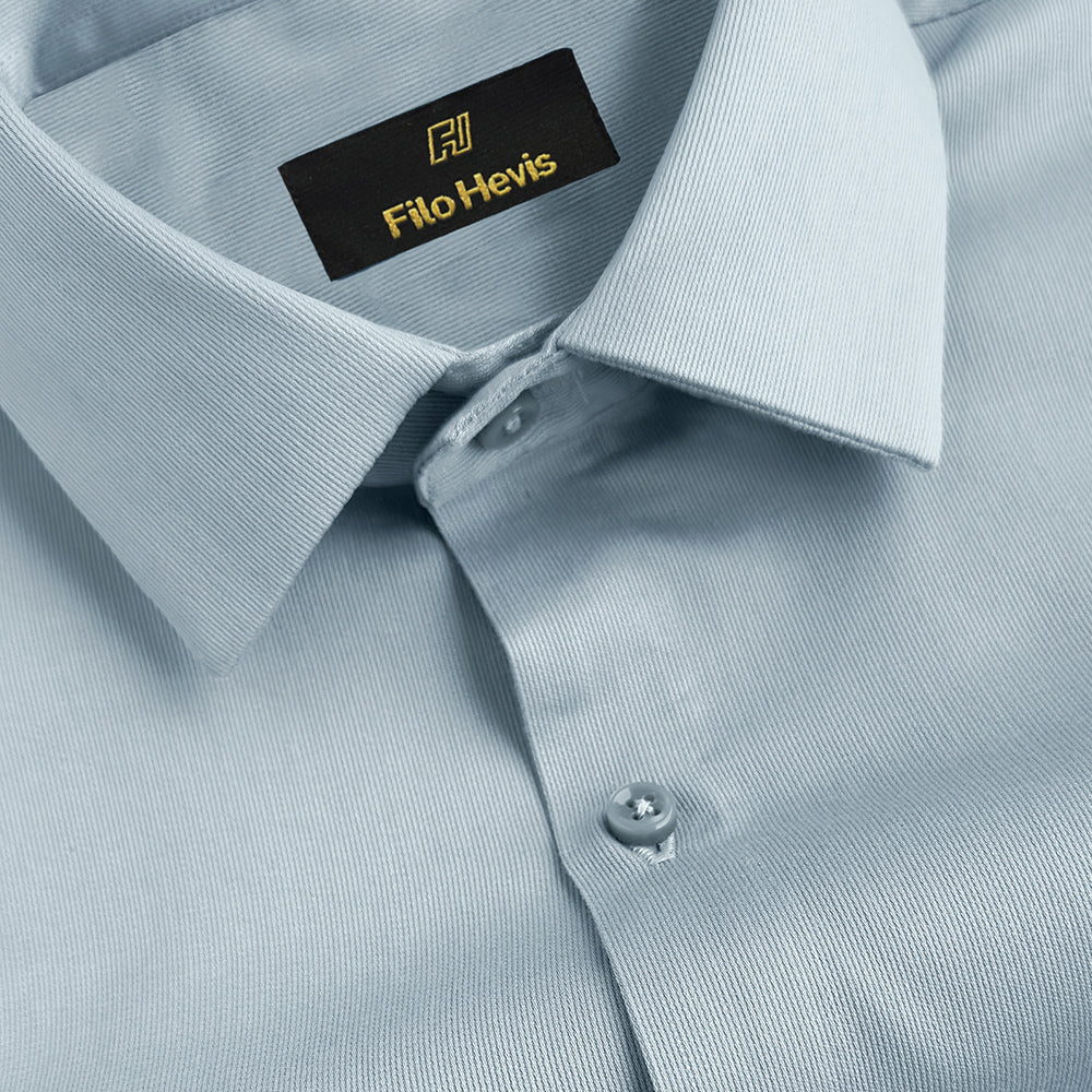 Hycross Self Structured Lycra Formal Shirt- Grey