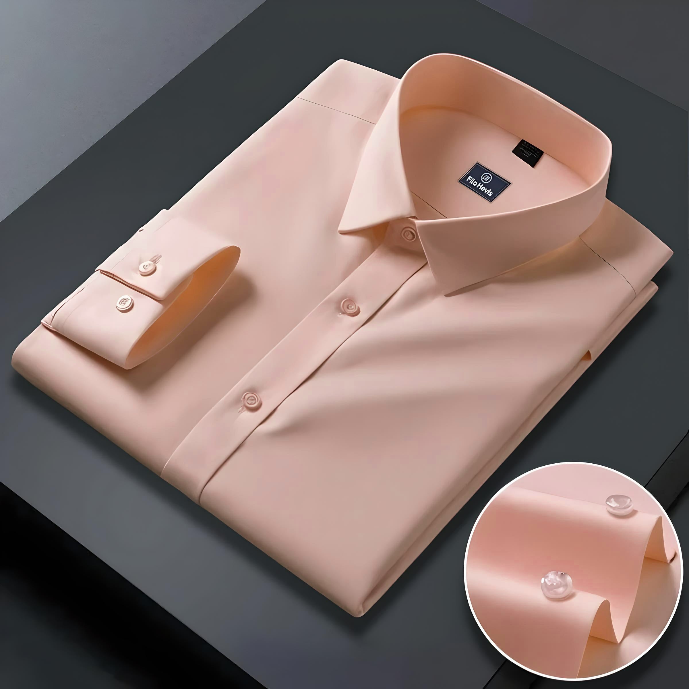 MENS FORMAL REGULAR FIT FULL SLEEVE SHIRT PEACH