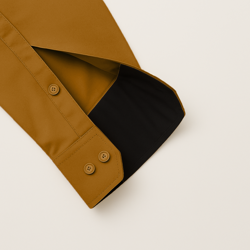 Men’s Premium Mustard/Yellow Shirt | Spread Collar | Comfort-Stretch Fabric | Contrast Inner Collar / Cuff