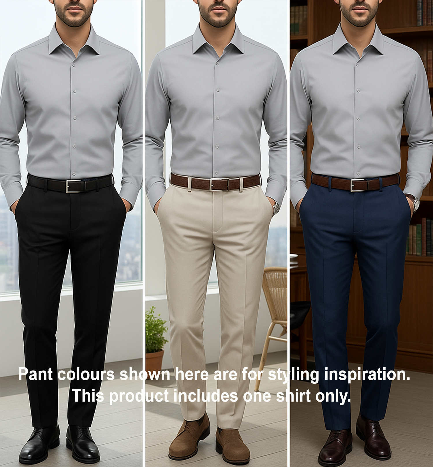 Men's Satin Lycra formal  Full Sleeve shirt Light Grey