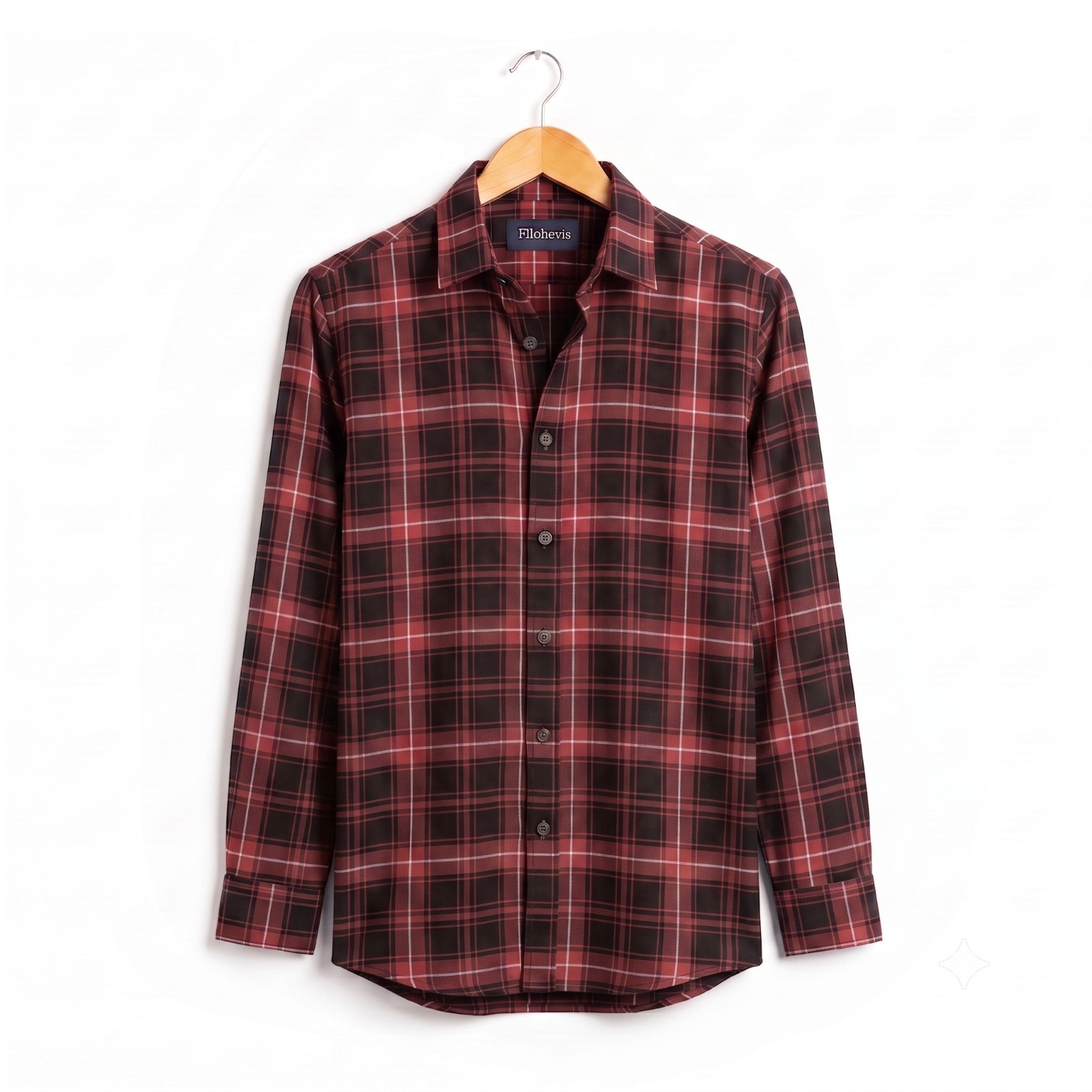 Cotton Red Check Shirt for Men Full Sleeve Filo Hevis