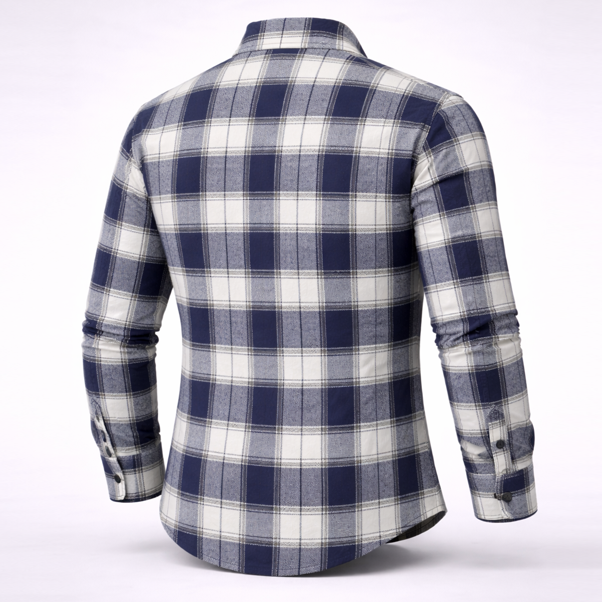 Men’s Navy Blue Winter Check Shirt | Full Sleeves