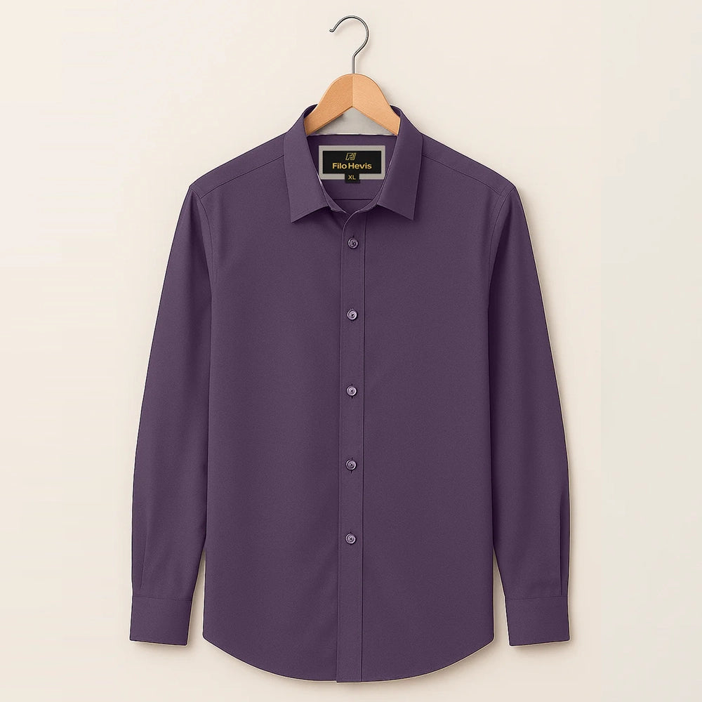 Formal Shirt for Men with Contrast Collar & Cuff | Purple
