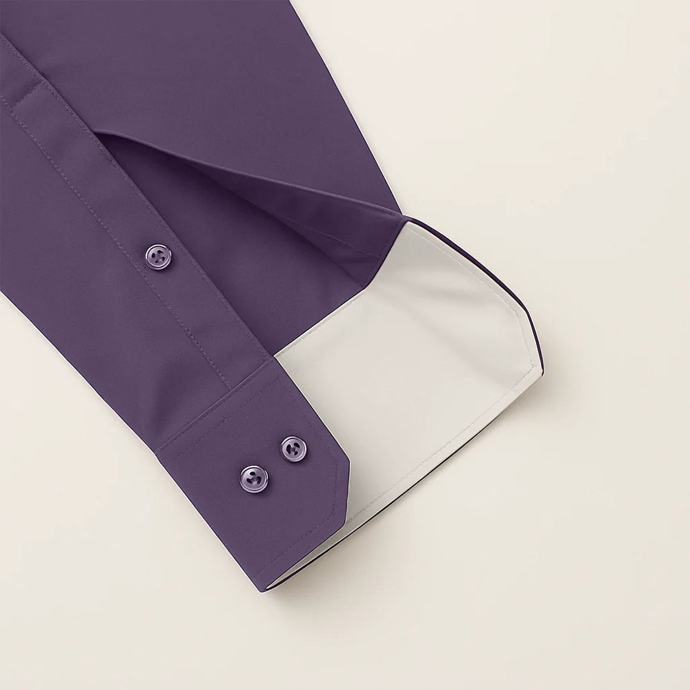 Formal Shirt for Men with Contrast Collar & Cuff | Purple