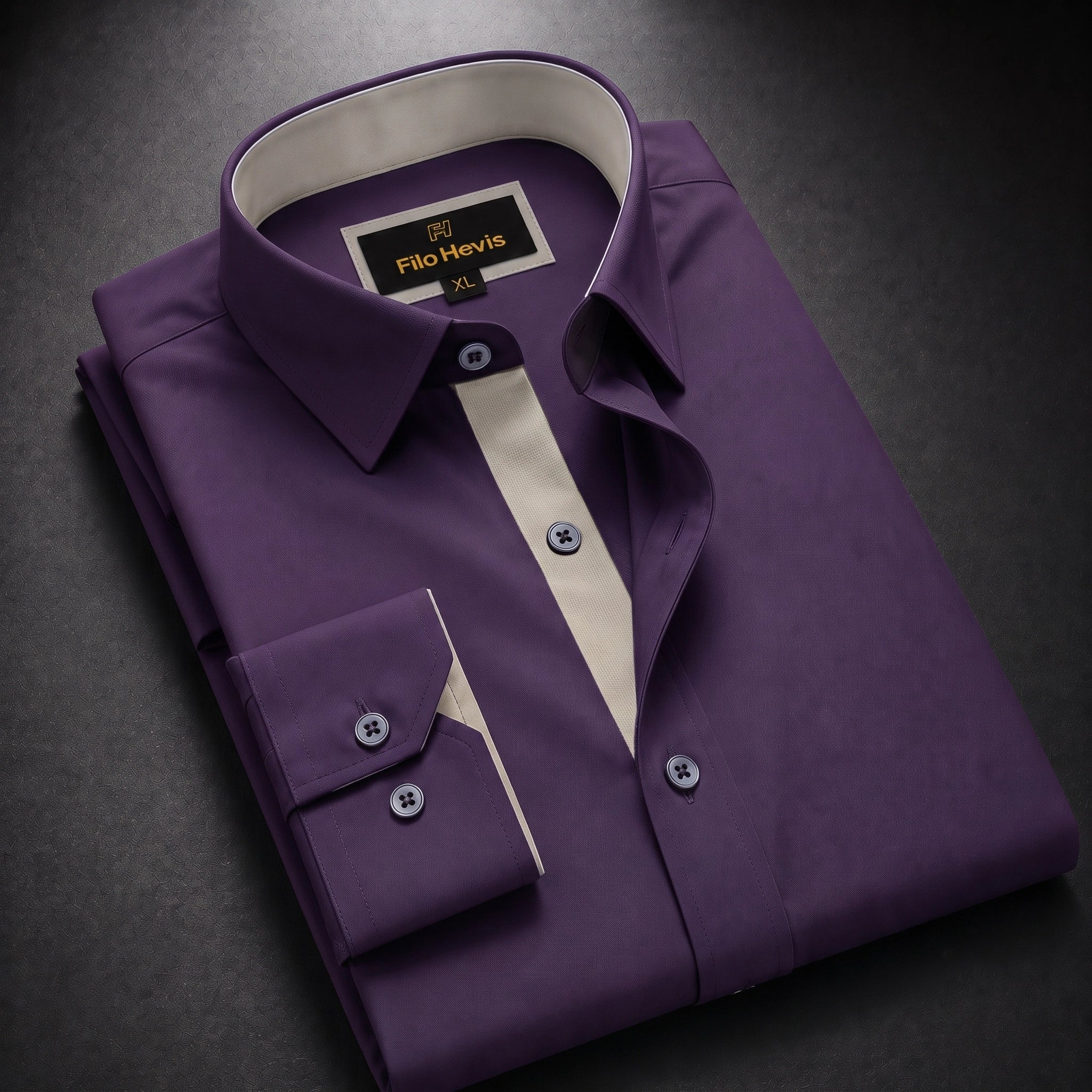 Formal Shirt for Men with Contrast Collar & Cuff | Purple
