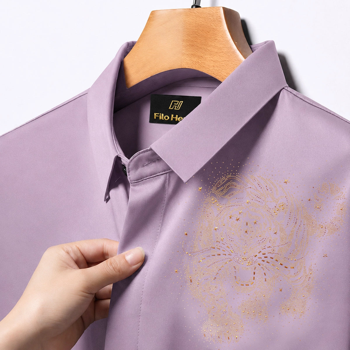 Tiger Embroidery Party Shirts | Club Wear | Onion
