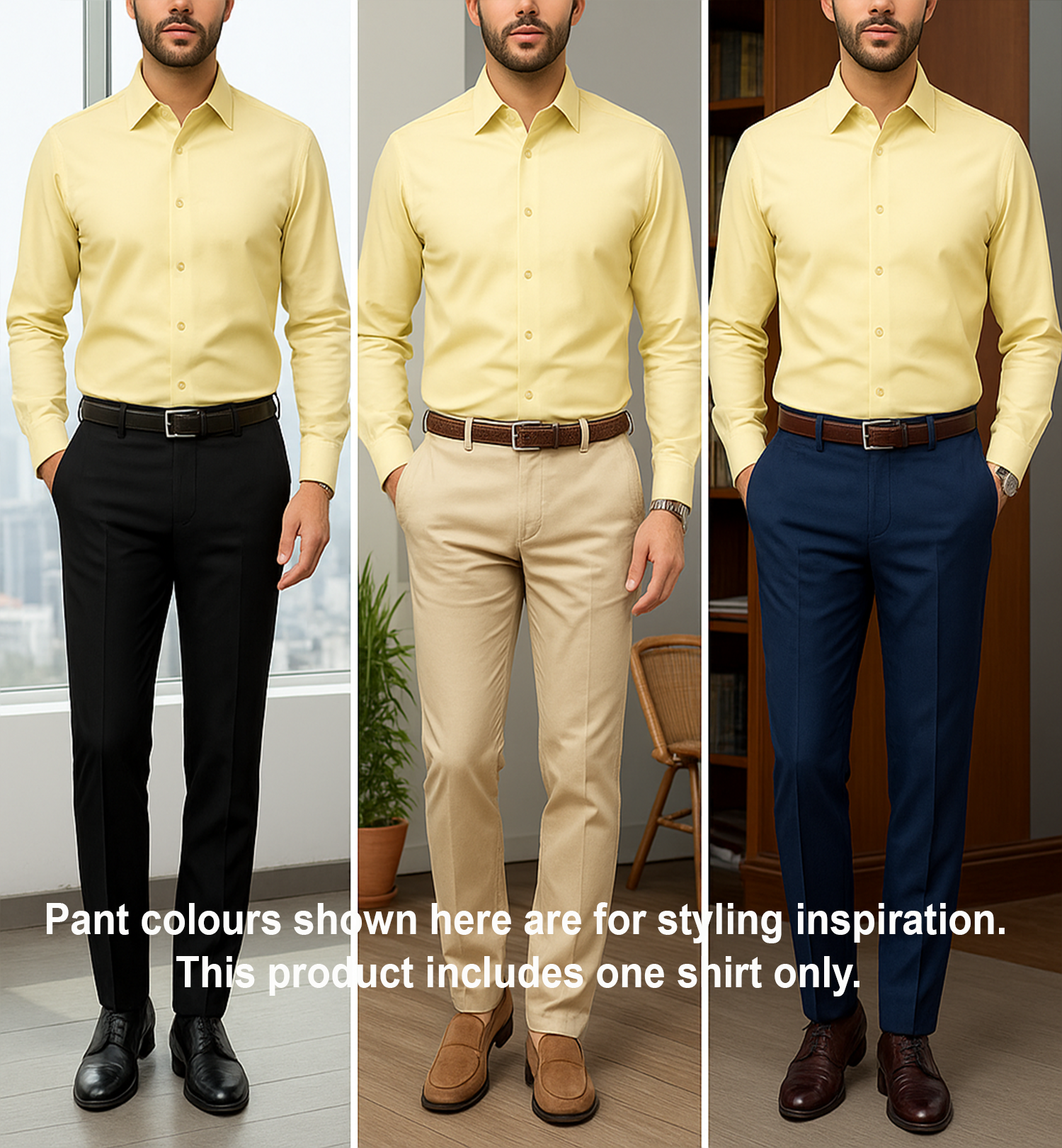 Men's Satin Lycra formal Full Sleeve Shirt Yellow