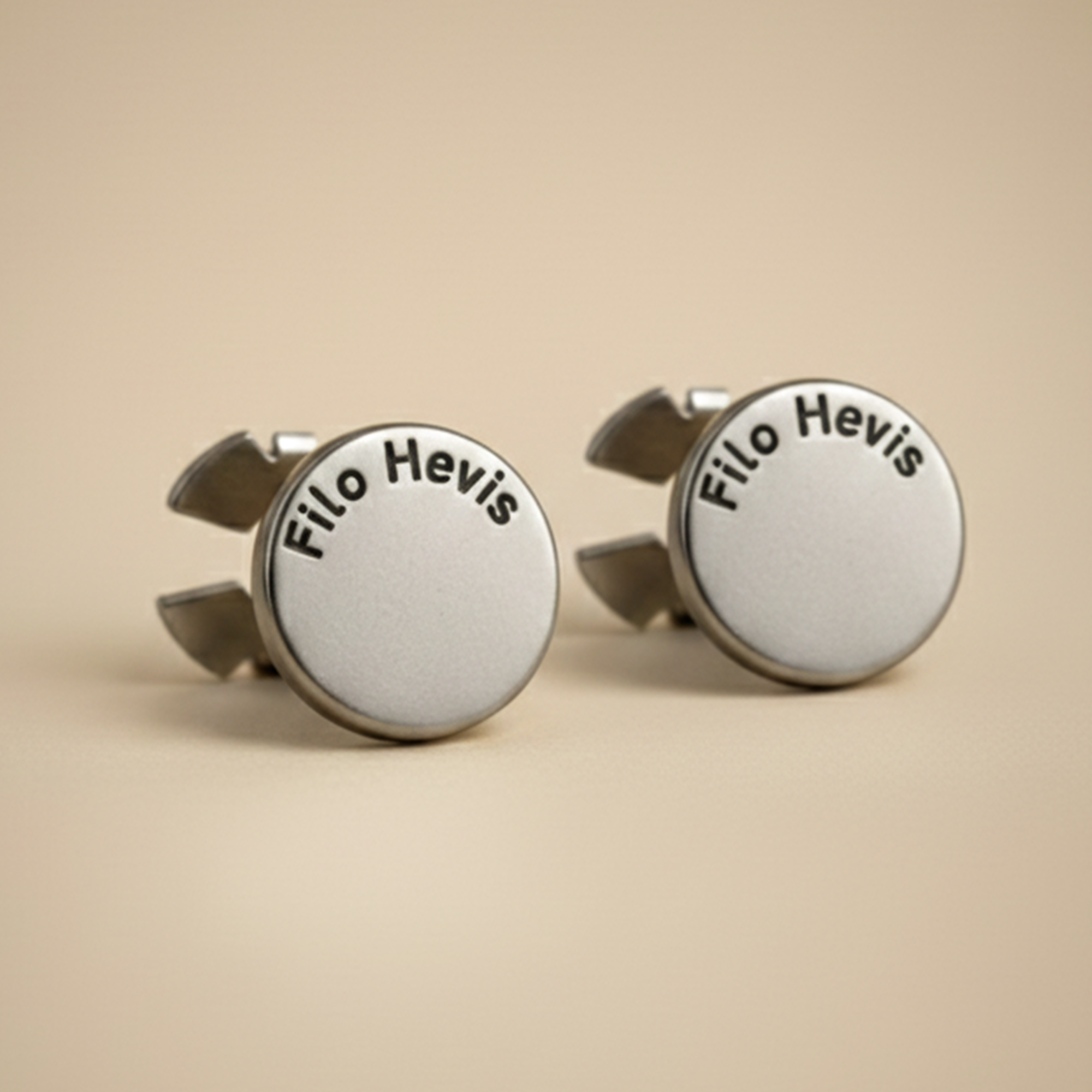 Filohevis Classic Silver Finish Engraved Cufflinks for Men | Premium Metal Formal Shirt Cufflinks For (1 Pair)