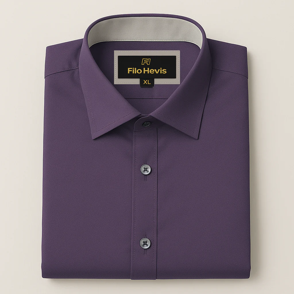 Men’s Contrast Collar & Cuff Formal Shirts | Signature Collection-Purple
