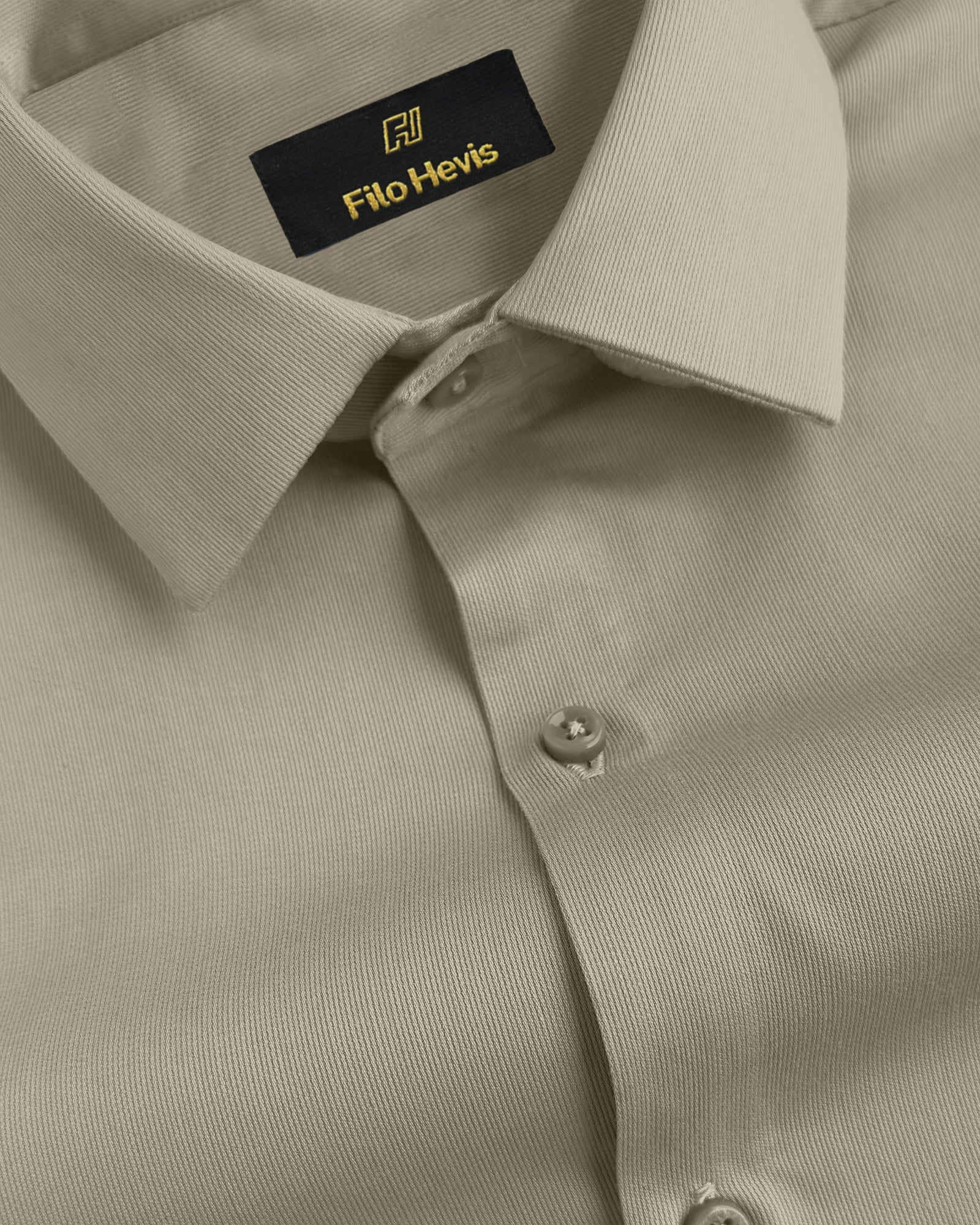 HYCROSS SELF-STRUCTURED FORMAL LYCRA SHIRT- BEIGE