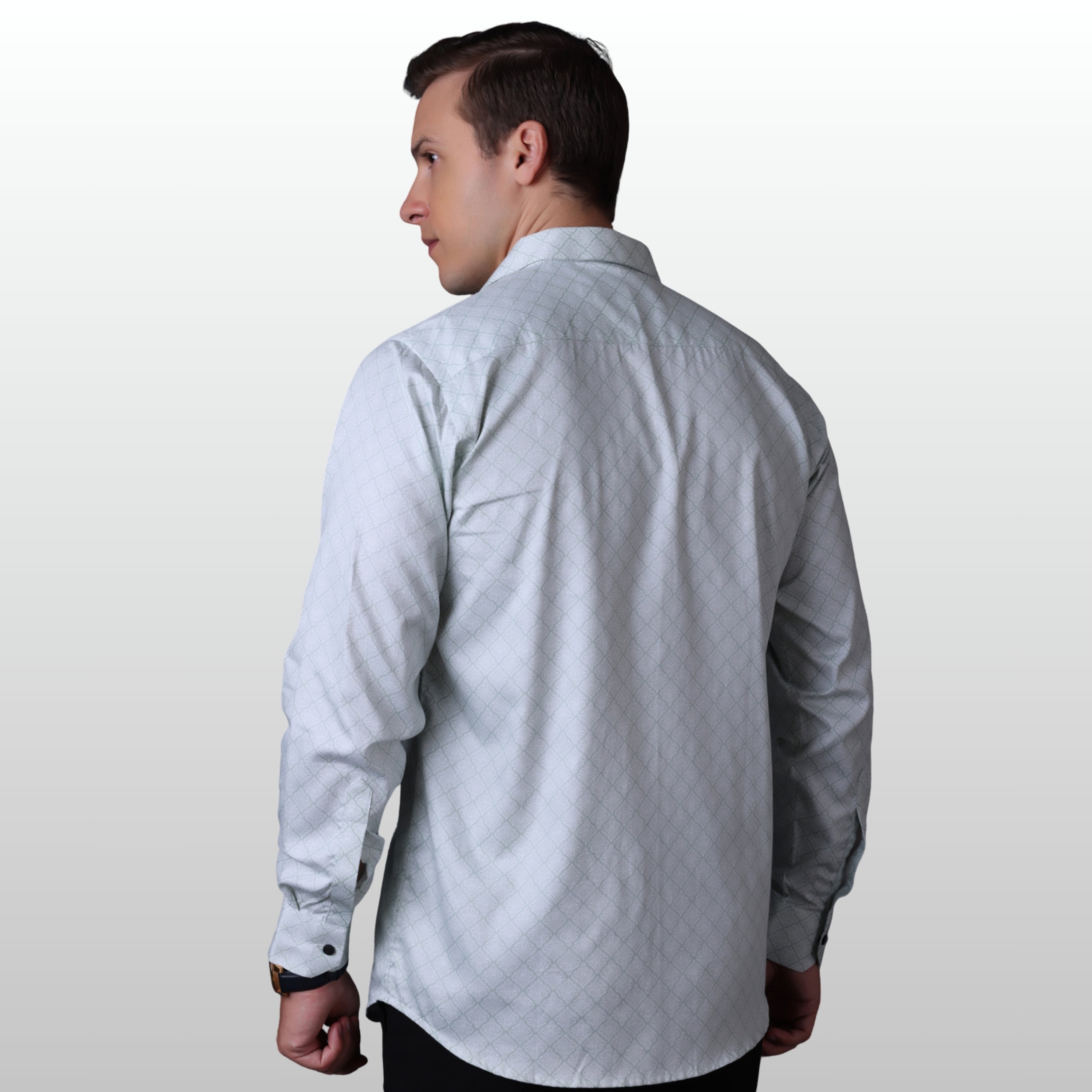 PRINTED SHIRTS | FORMAL & CASUAL SHIRTS FOR MEN | FILO HEVIS GEOMETRIC PRINTS SHIRT COLLECTION-Blue