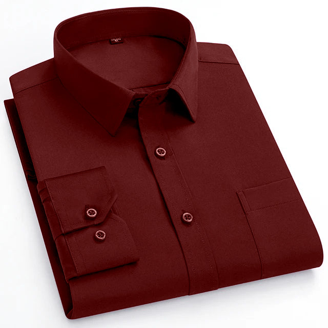 Single Pocket Formal Shirts - Maroon