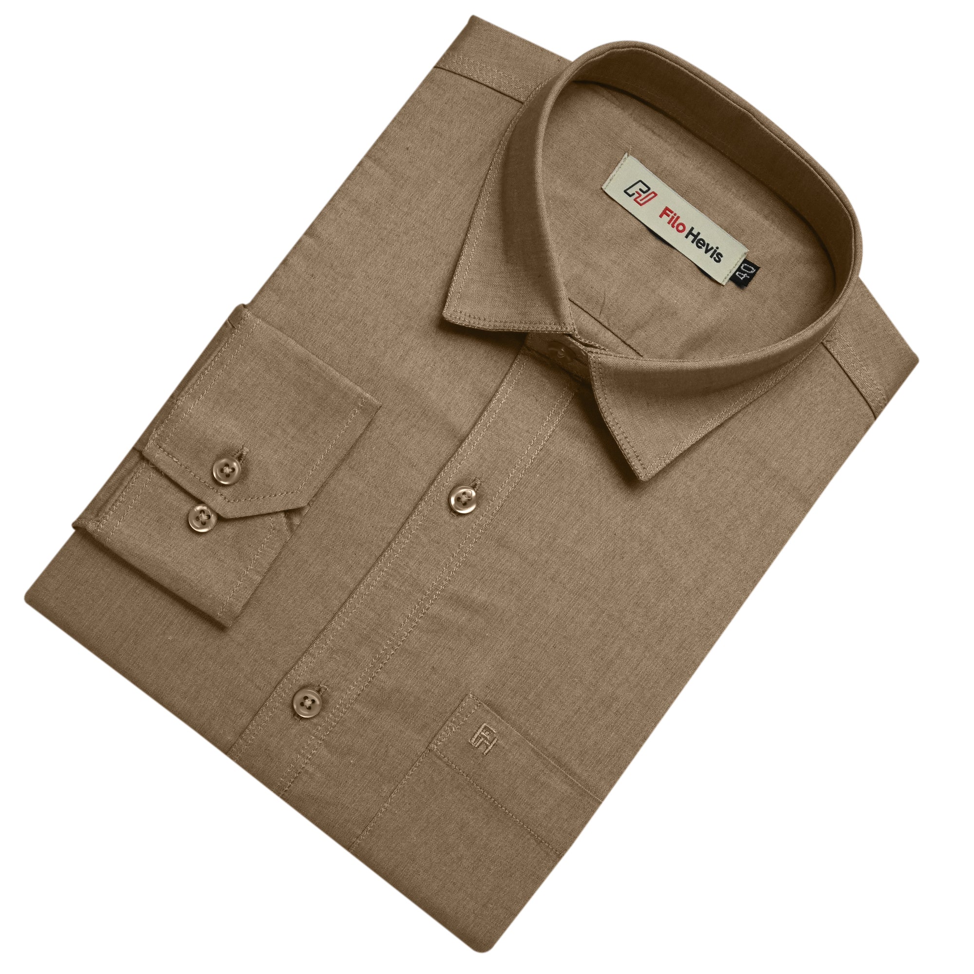 Filafil Fabric Regular Fit Formal Shirt Full Sleeve -Beige