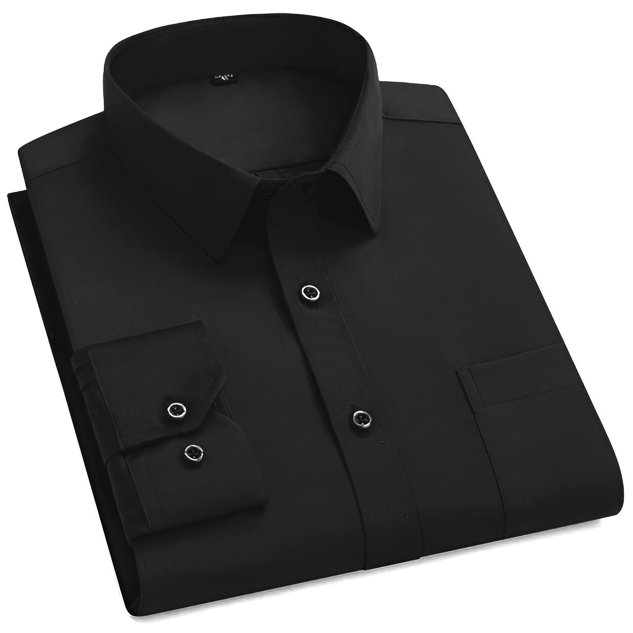 Single Pocket Formal Shirts - Black