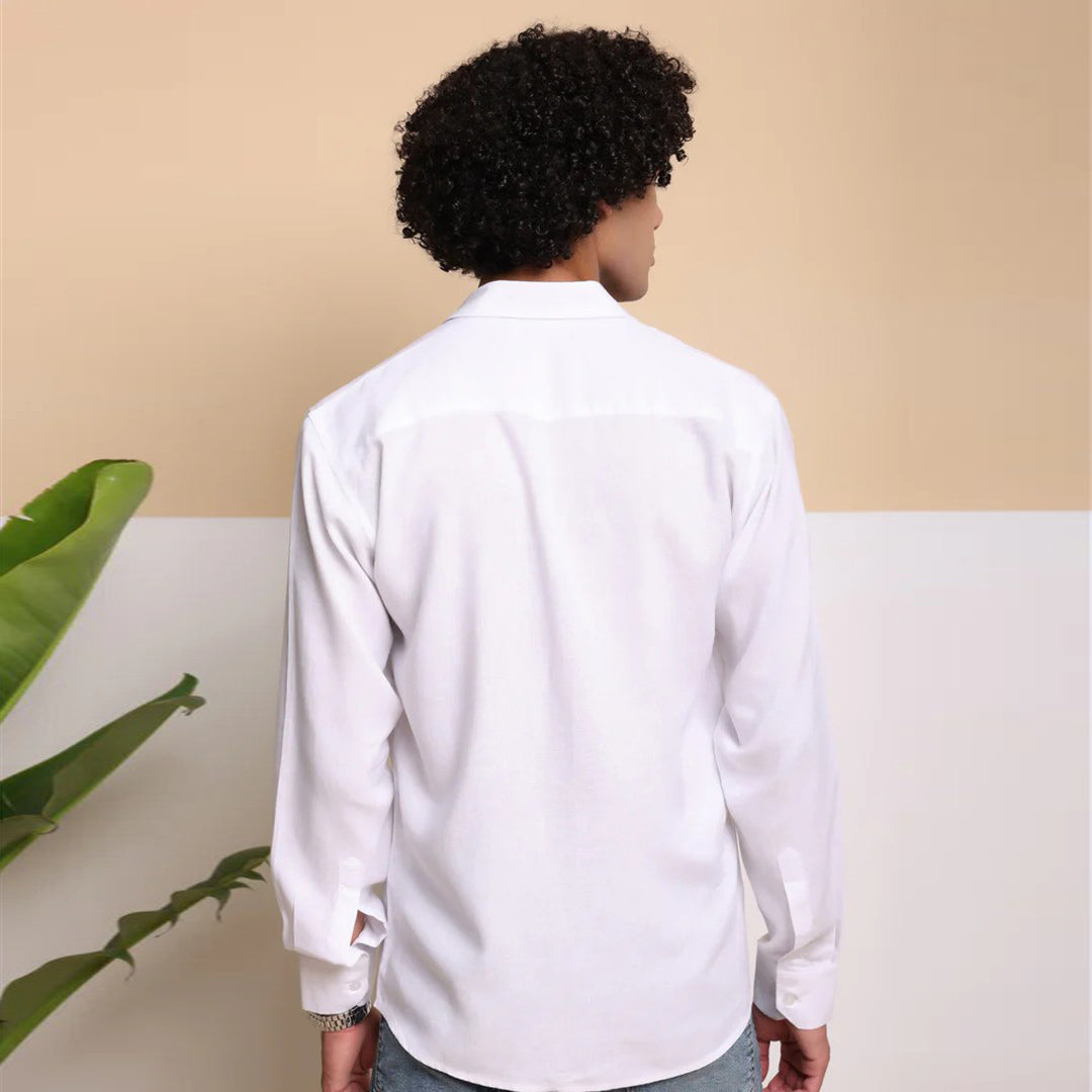 Men's Pure Linen Casual Shirt - White