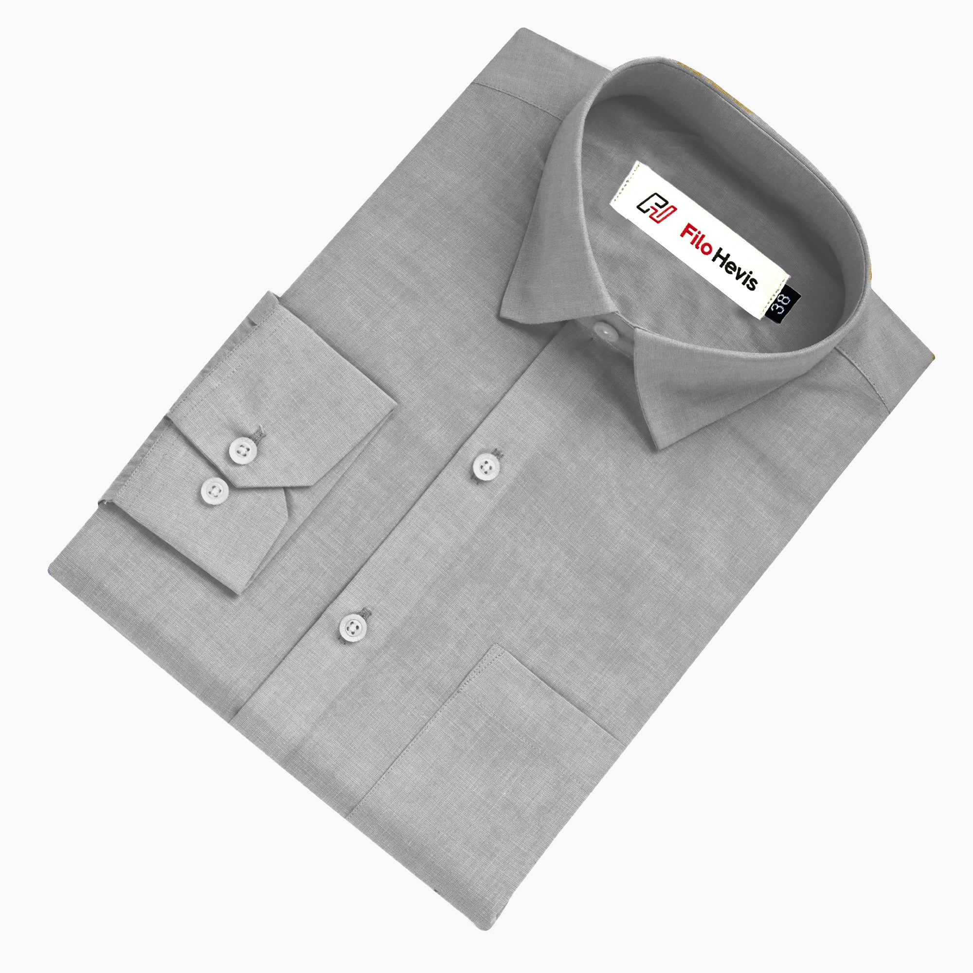 Filafil Fabric Regular Fit Formal Shirt Full Sleeve - Grey