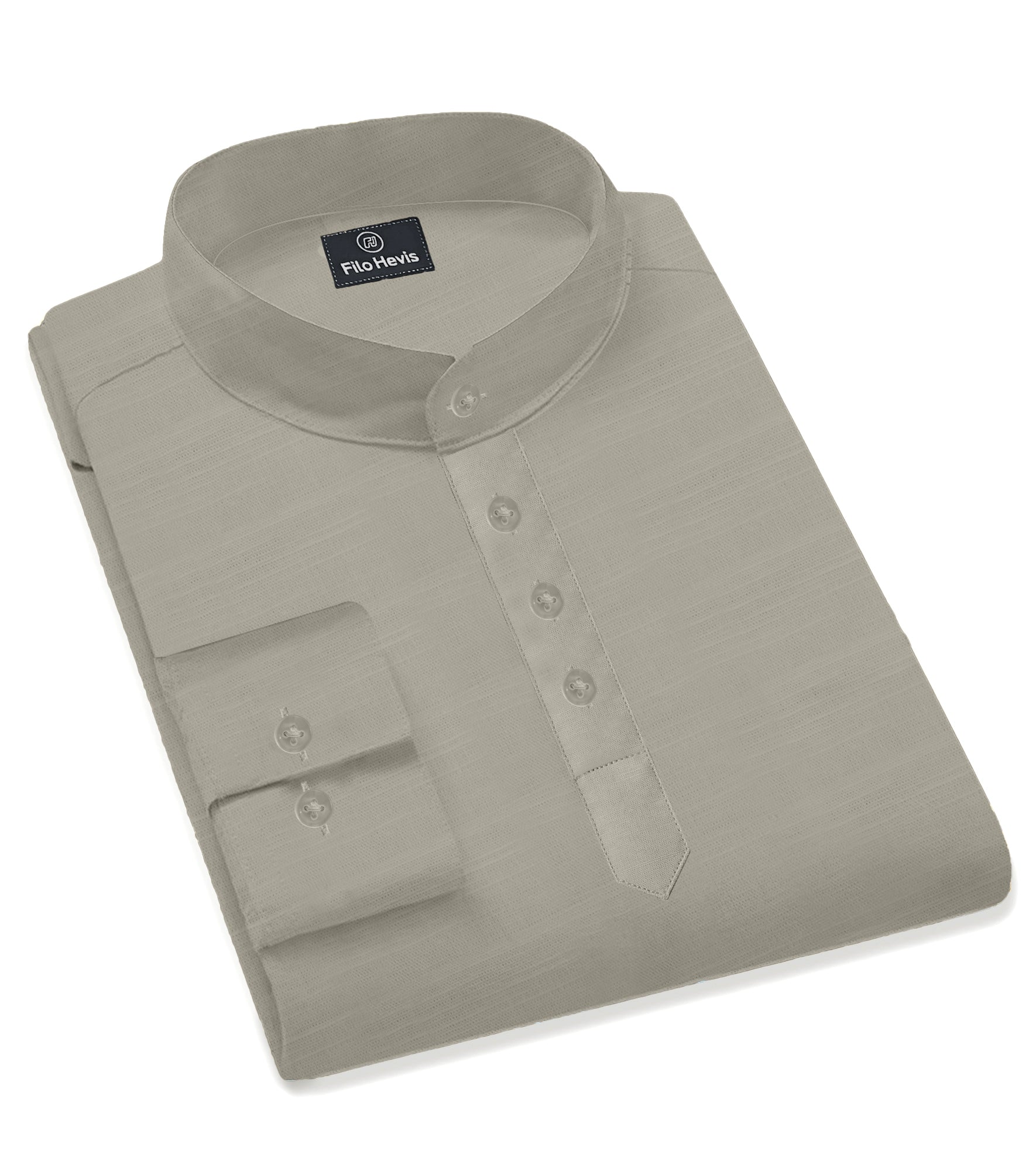 Cotton Chinese Collar Short Kurta for Men | Traditional Nehru Ethnic Shirts | Daily Wear-Grey