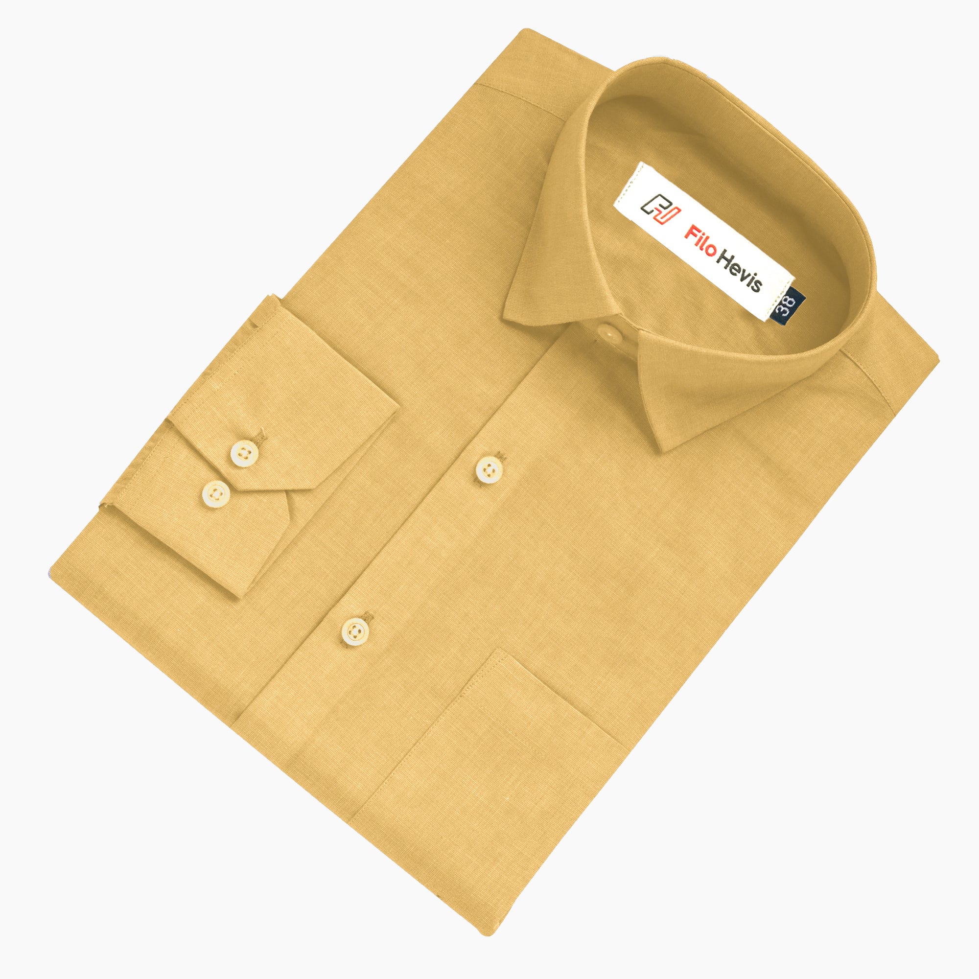 Filafil Fabric Regular Fit Formal Shirt Full Sleeve - Yellow