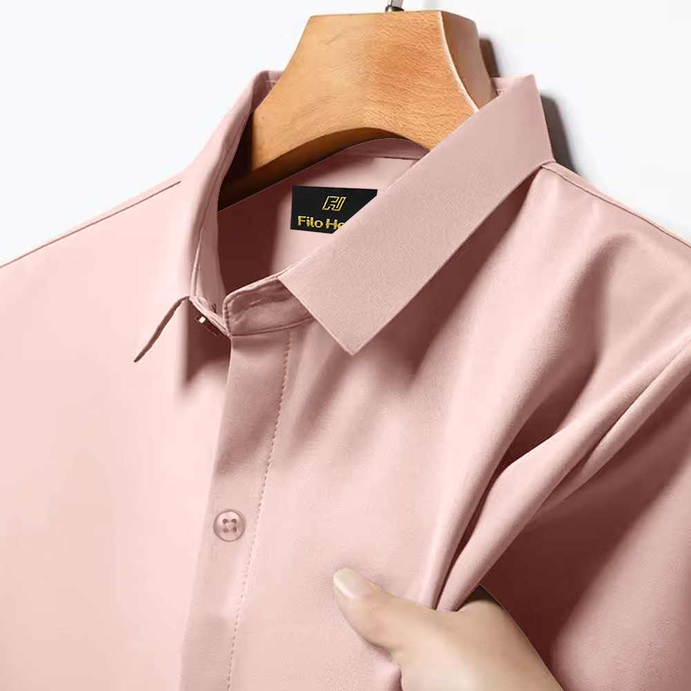 Japanese Lycra Stretch Formal Shirt for Men | Peach