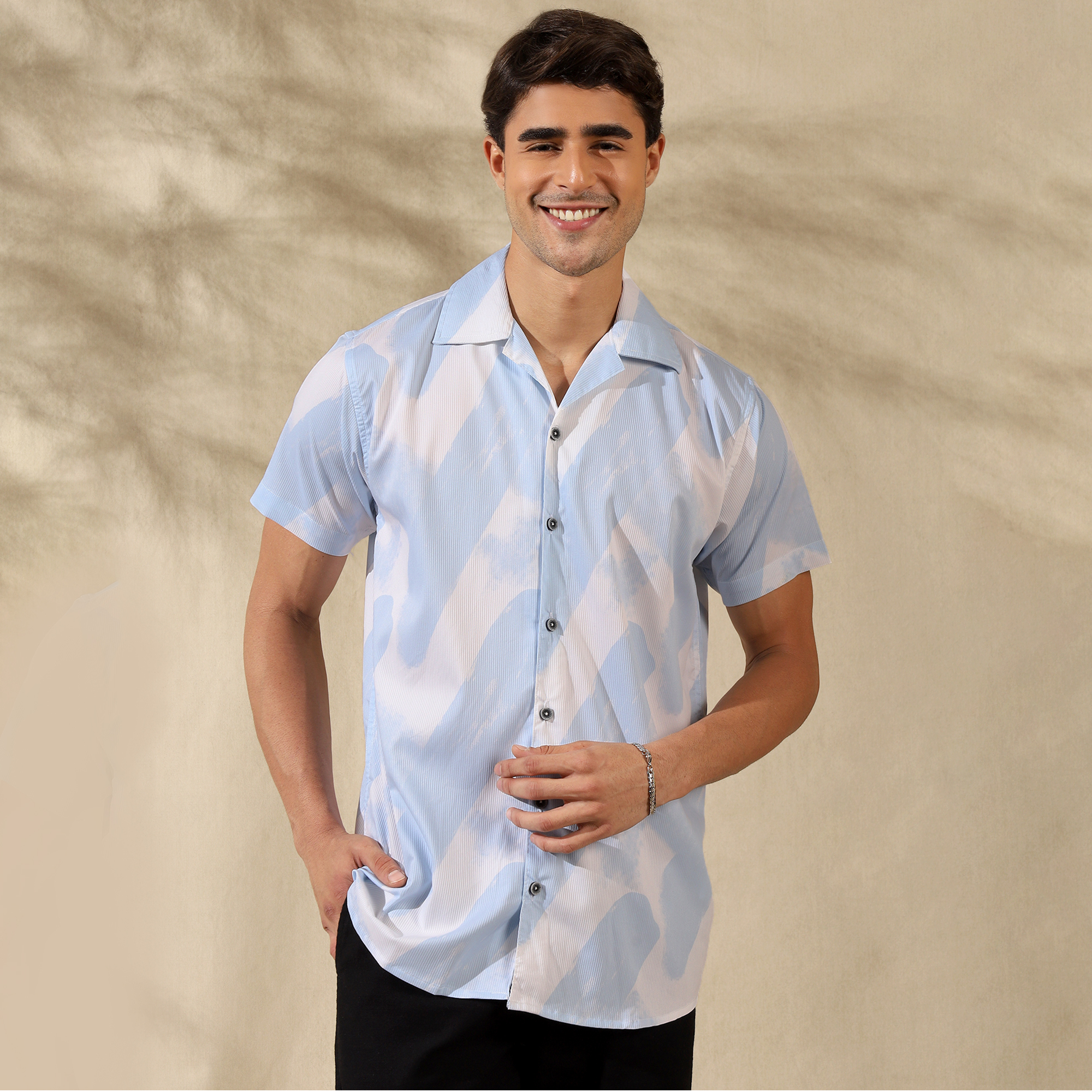 SKY HALF CASUAL PRINTED COTTON SHIRT REGULAR FIT FOR MEN