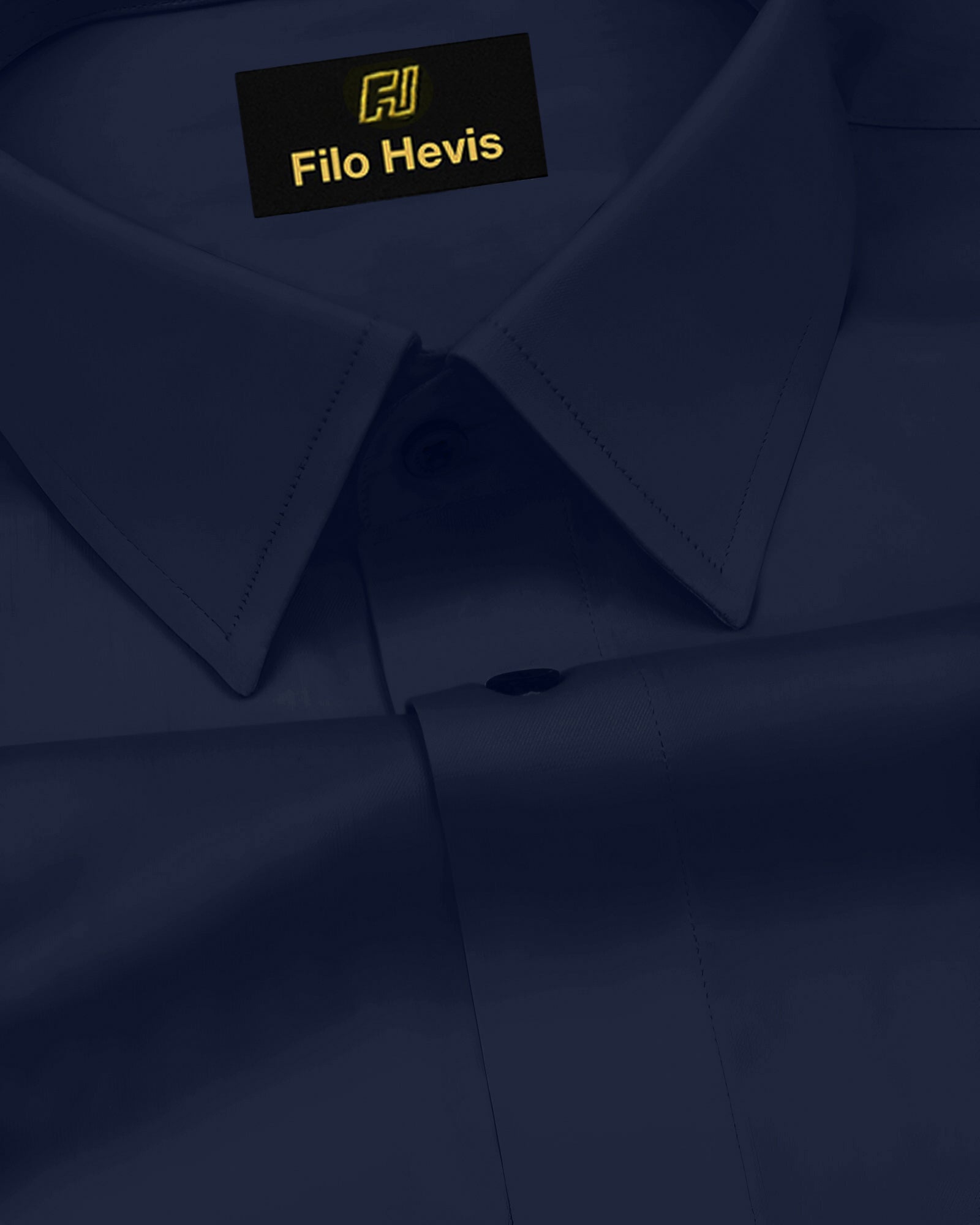 PLATINUM COTTON SATIN FORMAL SHIRT FOR MEN (Single Pocket)-Navy Blue