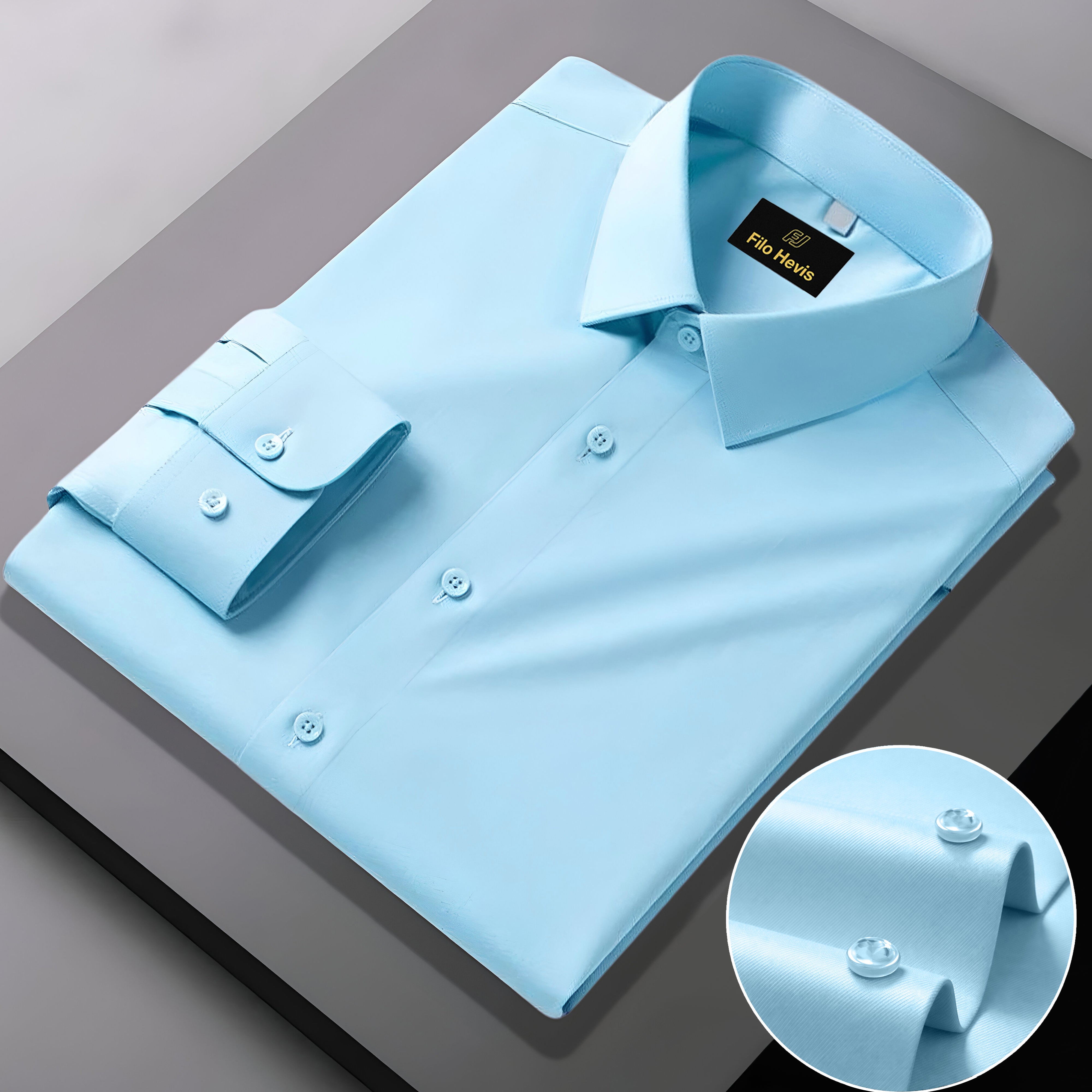 Men's Formal Regular Fit Cotton Full Sleeve Shirt - Sky Blue