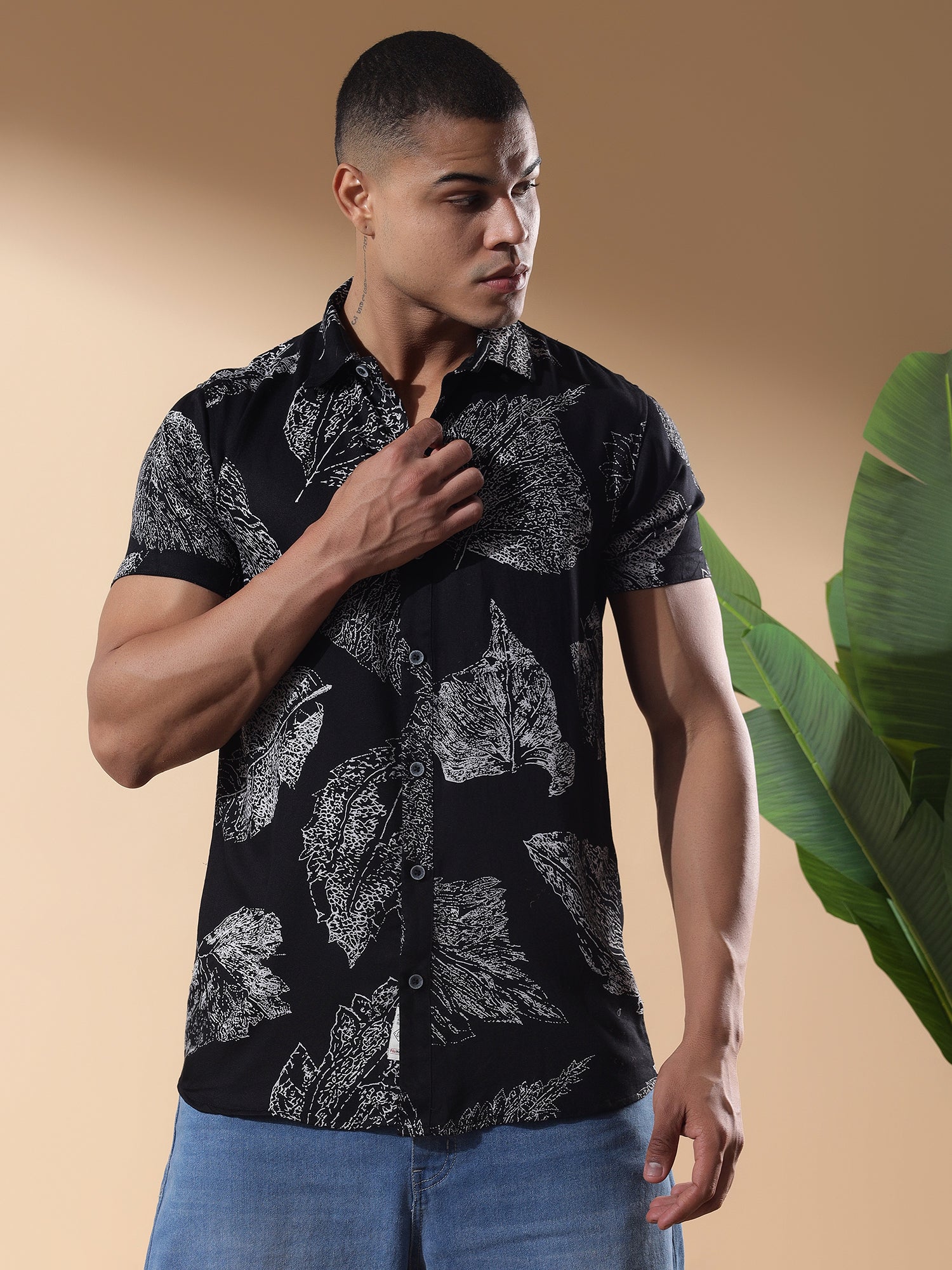 Half Casual Printed Cotton Shirt Regular Fit For Man