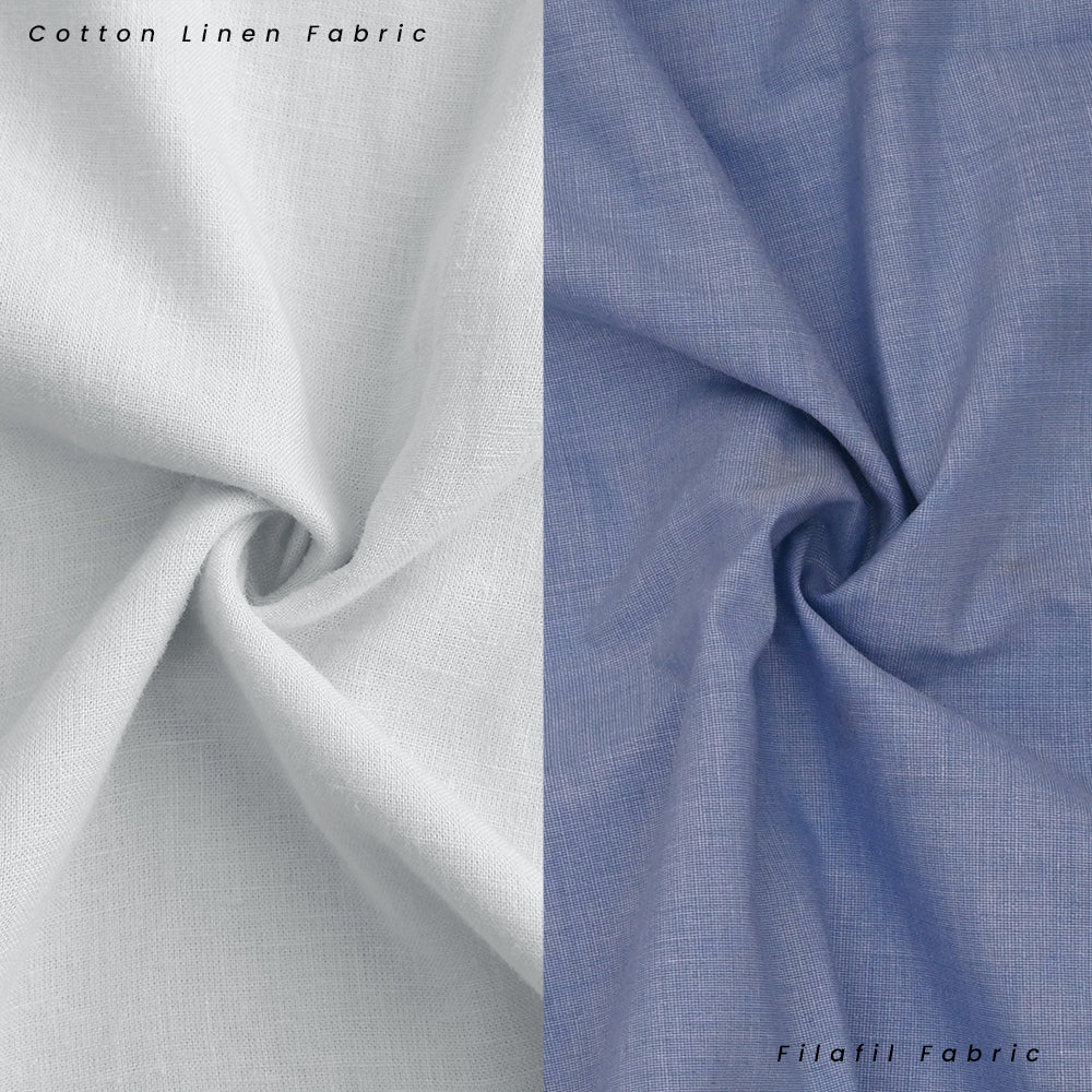 Linen White & Filafil Sky - Classic Shirt Combo (Set of 2)