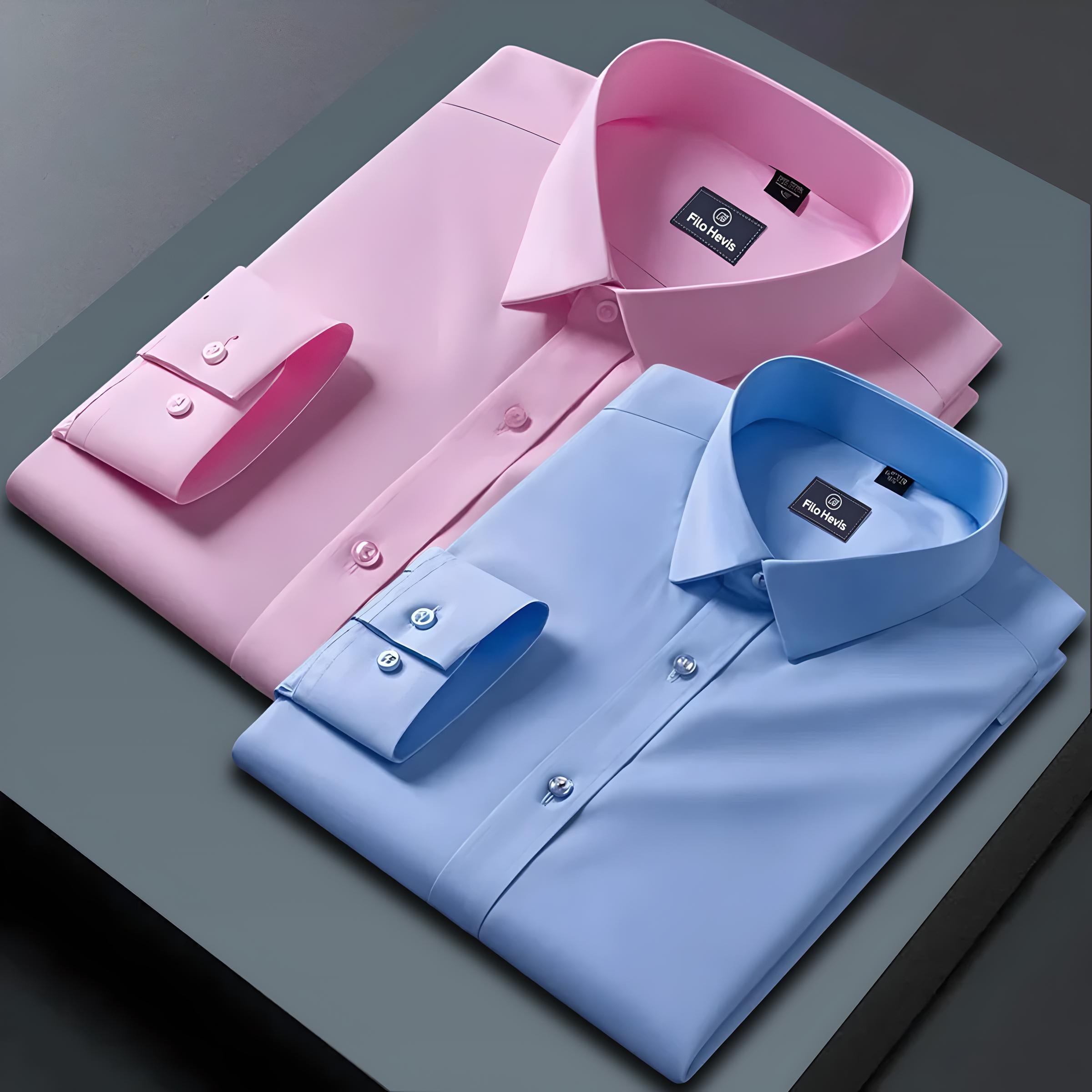 Combo of 2 Formal shirts Light Pink & Sky Blue Colour