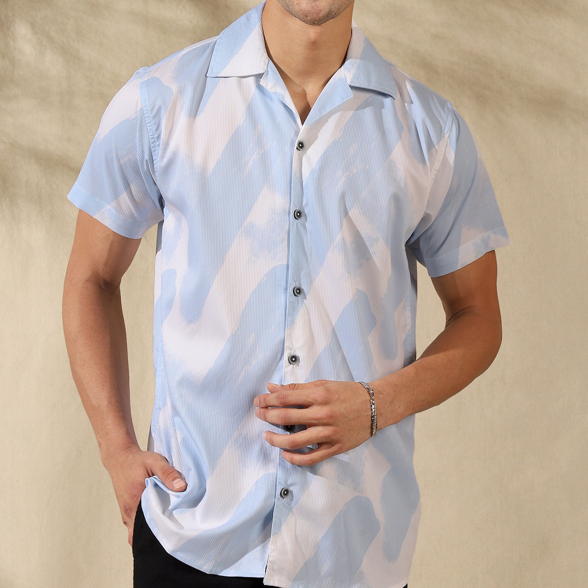SKY HALF CASUAL PRINTED COTTON SHIRT REGULAR FIT FOR MEN