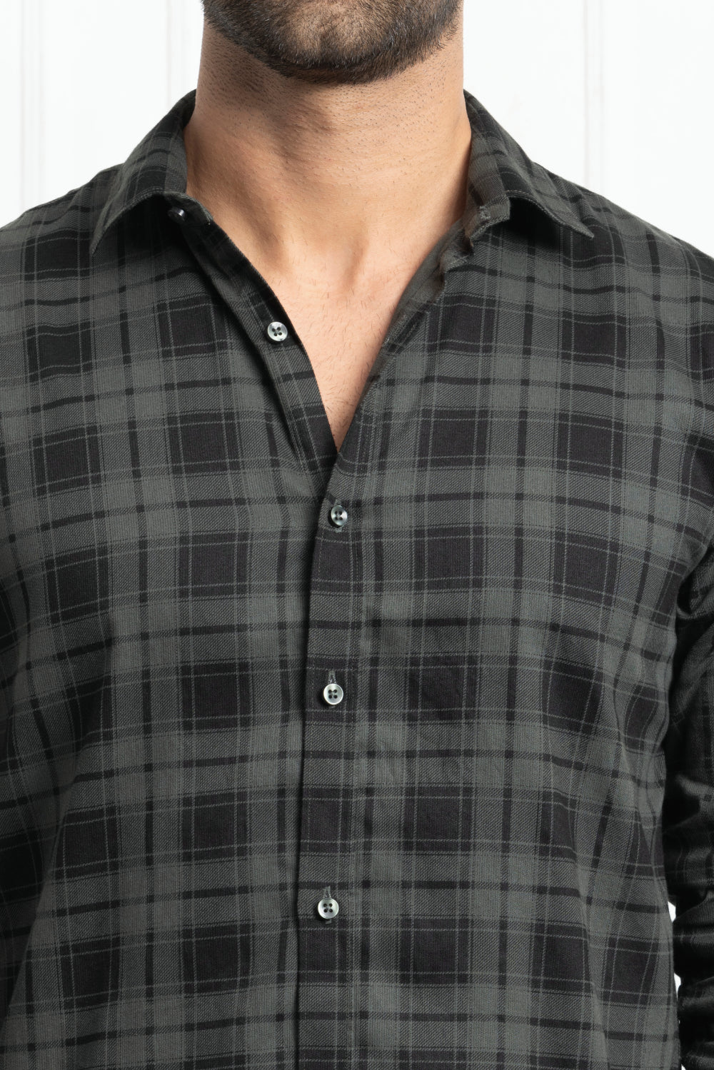 Check Regular Fit Cotton Shirt - Green