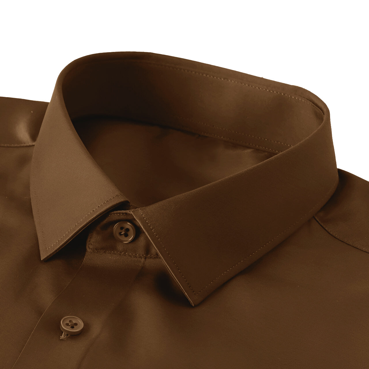 Men's Formal Regular Fit Cotton Full Sleeve Shirt- BROWN