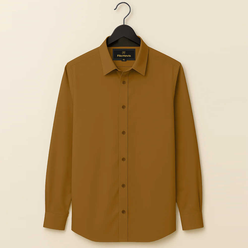 Men’s Contrast Collar & Cuff Formal Shirts | Signature Collection-Mustard-Yellow