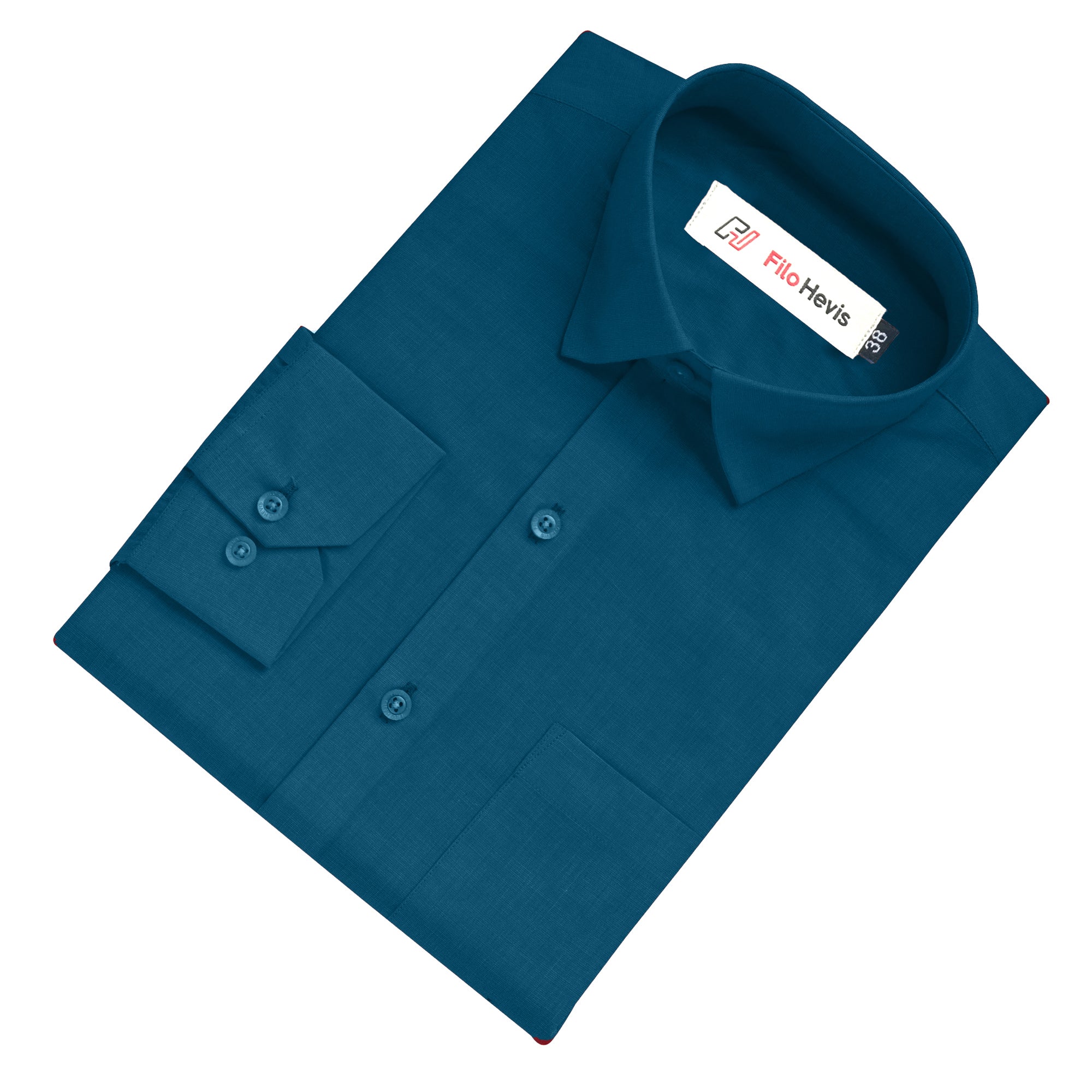 Filafil Fabric Regular Fit Formal Shirt Full Sleeve -Teal Blue