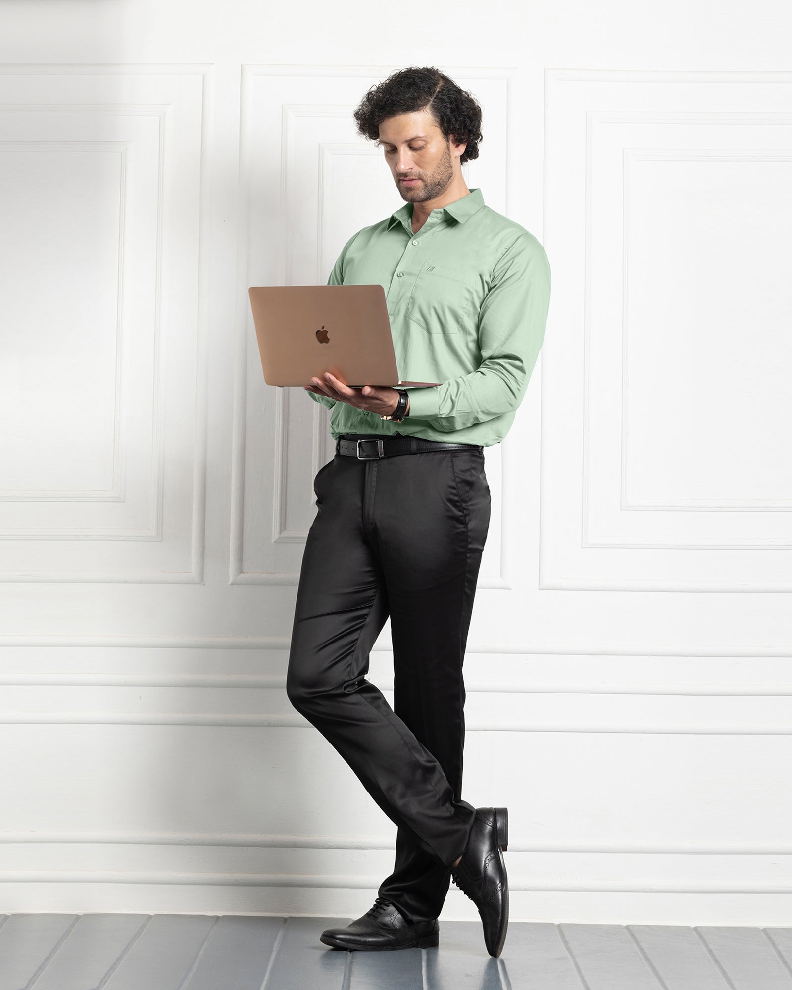Single Pocket Formal Shirts - Pista Green
