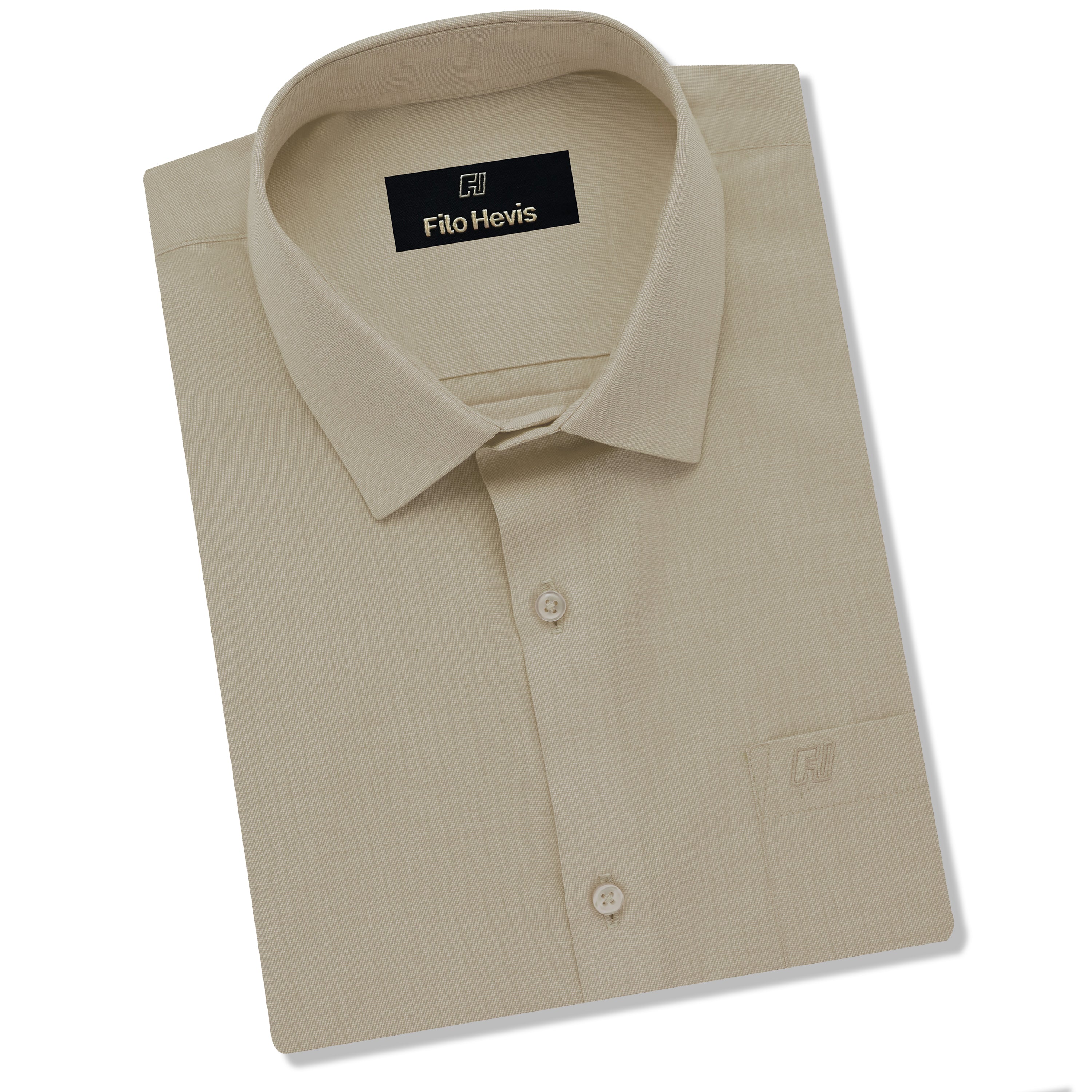 Filafil Fabric Regular Fit Single Pocket Formal Shirt Full Sleeve -Cream