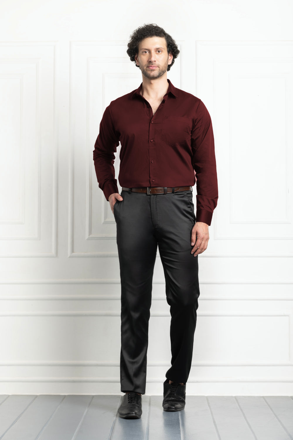 Single Pocket Formal Shirts - Maroon