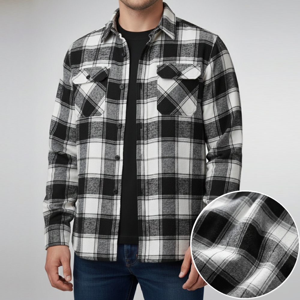 Men’s Black Winter Check Shirt | Full Sleeves