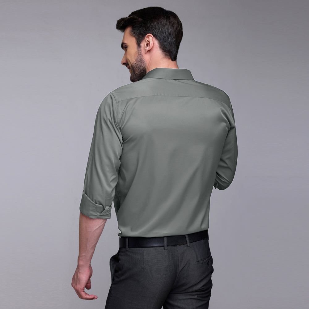 PREMIUM SATIN SHIRT | FORMAL SHIRT FOR MEN | LUXURIOUS SATIN LYCRA PARTY WEAR-Dark Grey Shirt