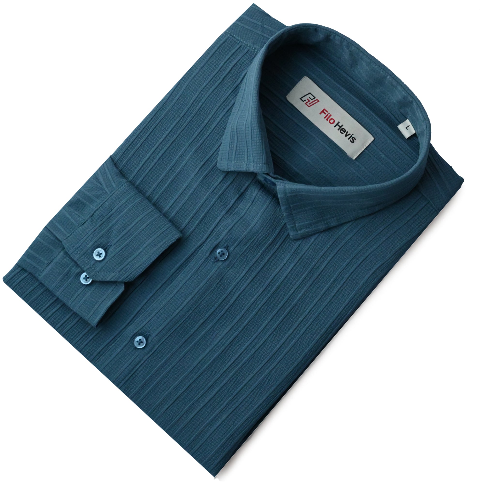 Crushed Self Stripe Dark Blue Shirt