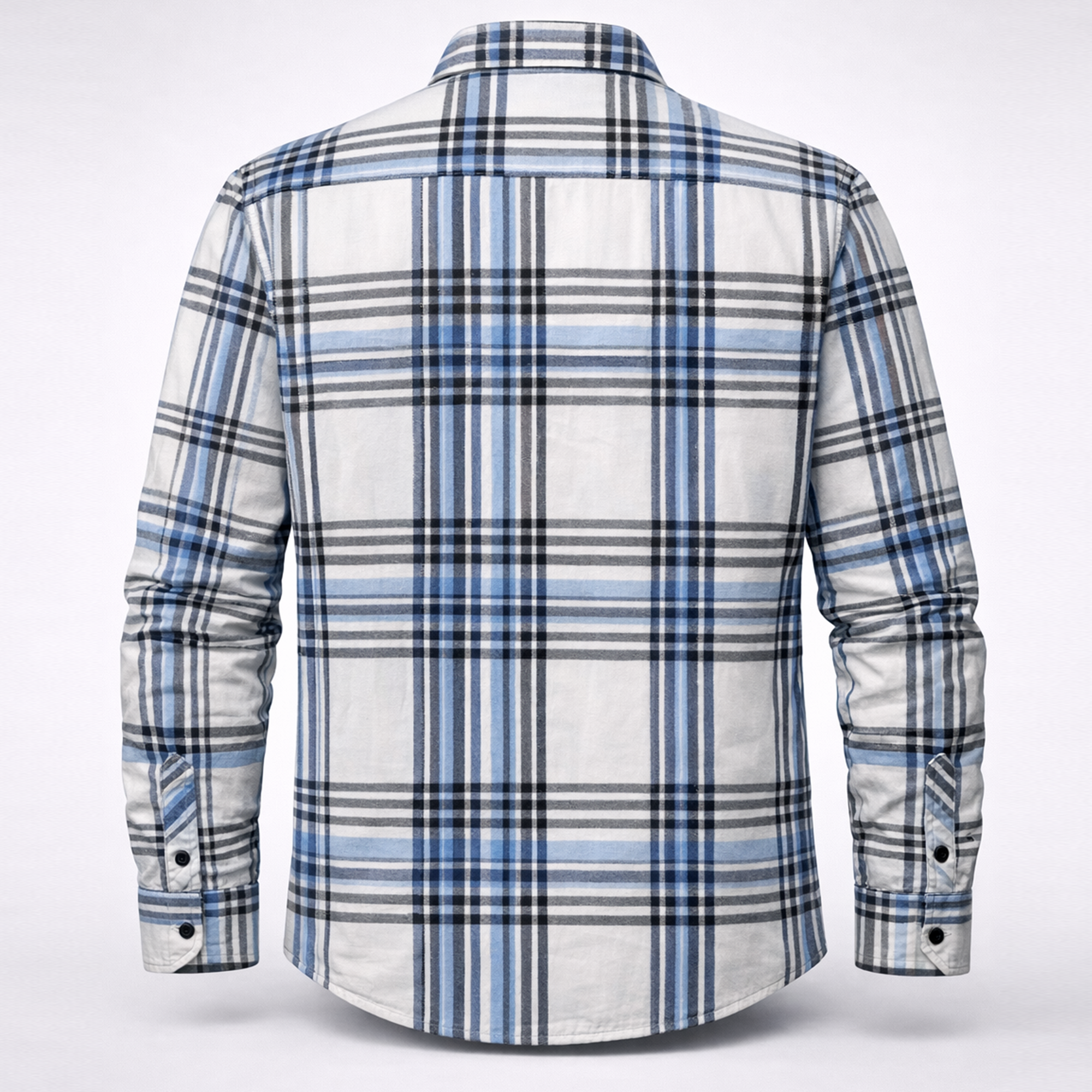Men’s Blue White Winter Check Shirt | Full Sleeves