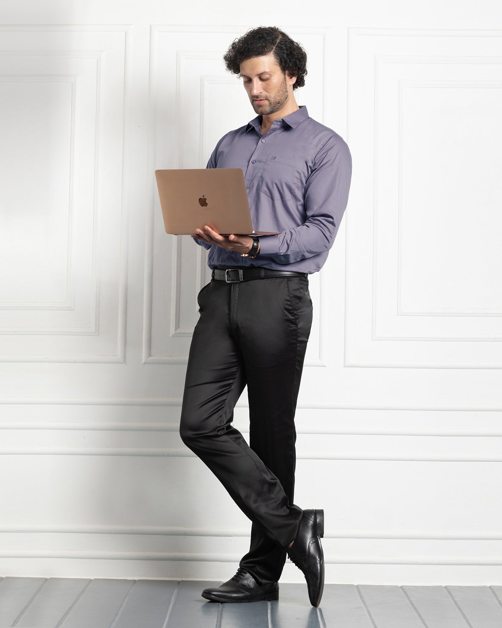 PLATINUM COTTON SATIN FORMAL SHIRT FOR MEN (Single Pocket)-Onion