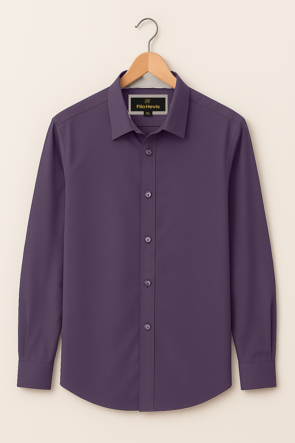 Men’s Premium Purple Shirt | Spread Collar | Comfort-Stretch Fabric | Contrast Inner Collar / Cuff