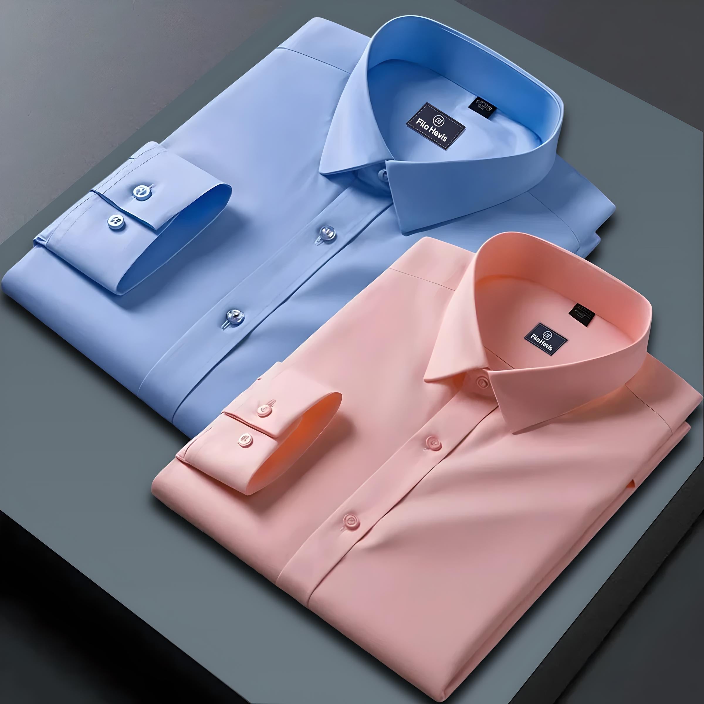 Combo of 2 Formal shirts Sky Blue & Baby Pink Colour