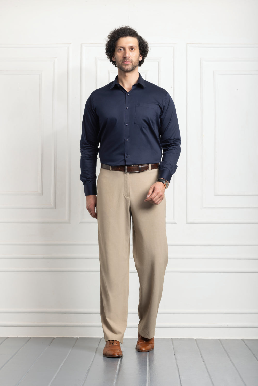 Single Pocket Formal Shirts - Navy Blue