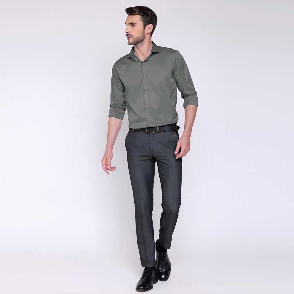 PREMIUM SATIN SHIRT | FORMAL SHIRT FOR MEN | LUXURIOUS SATIN LYCRA PARTY WEAR-Dark Grey Shirt